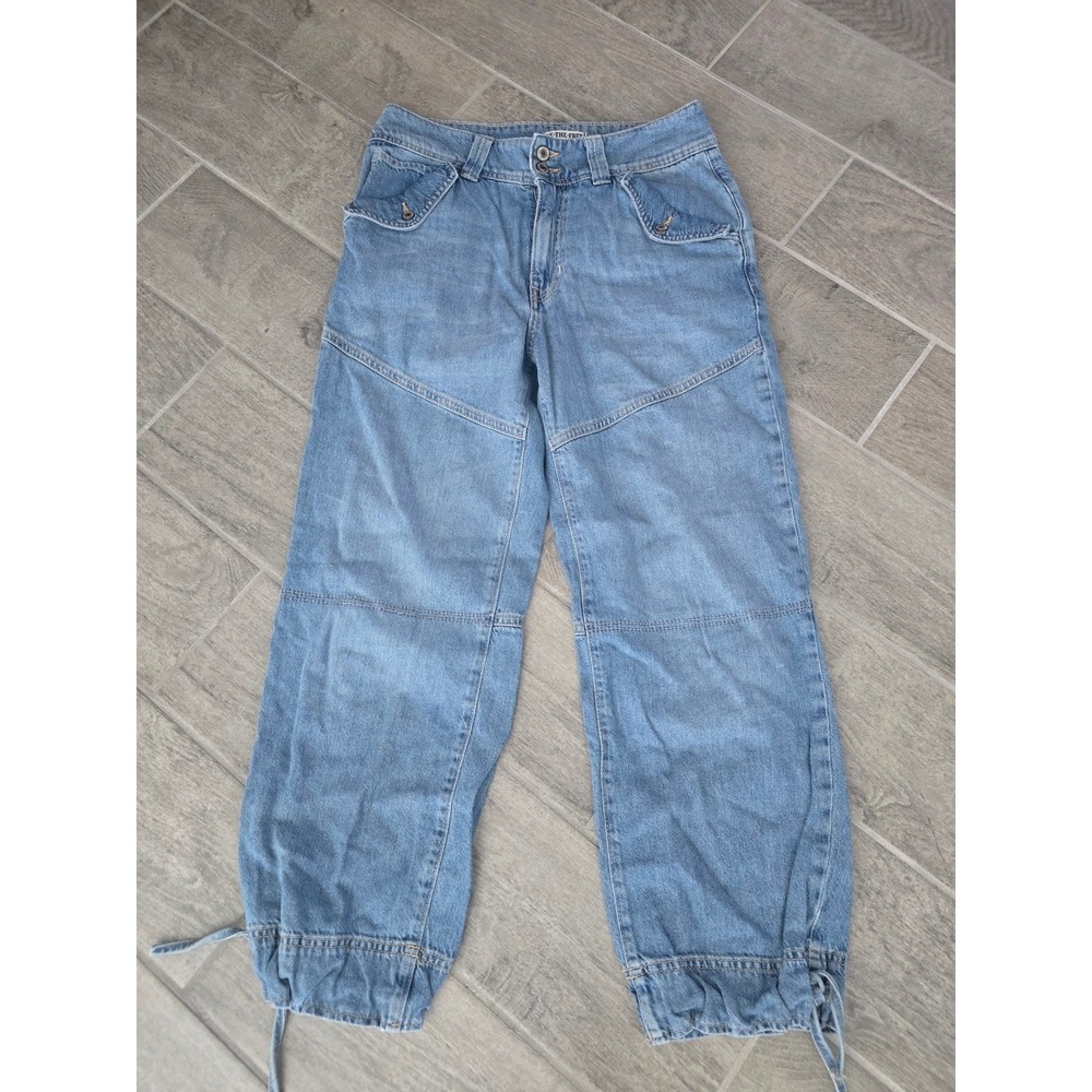 We The Free Women's Bonita Cargo Slim Crop‎ Jeans Size 27 Distressed Denim Cuff